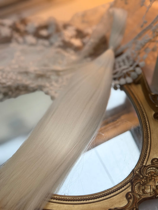 High-Gloss Mohair for Dolls | White |Straight 25-30cm