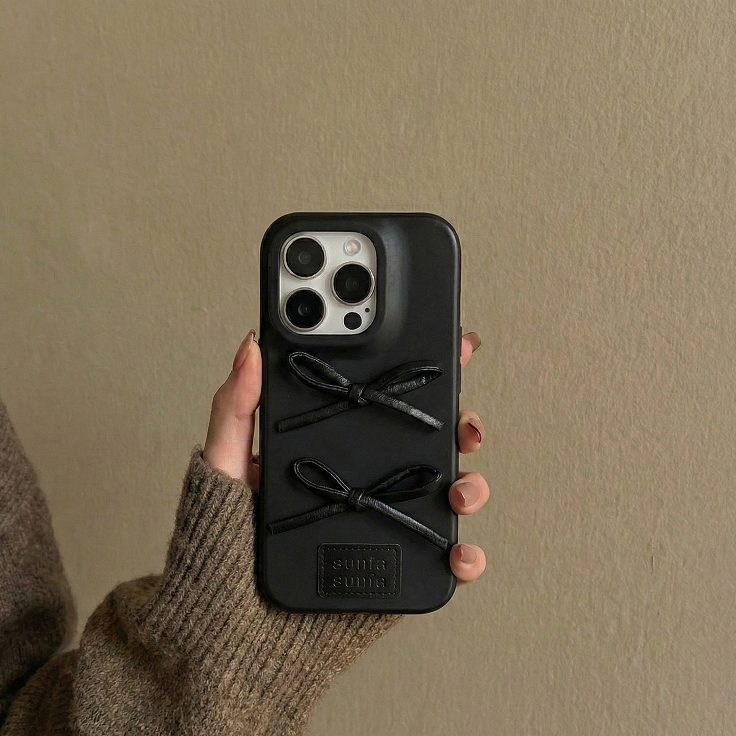 Artistic iPhone Case – Independent Designer Style | Multiple Color Models Available|Leather Bow