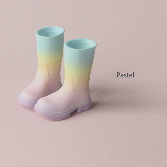 Candy Color Retro Rain Boots for Dolls – Multi-Color Rubber Shoes | Universal Fit for Blythe, Barbie, Licca, FR & Obitsu 22/24