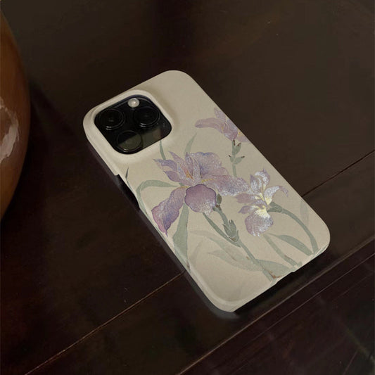 上品な蘭デザインのiPhoneケース。多機種対応のフローラルケース。