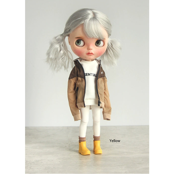 1/6 scale candy-color rain boots for fashion dolls