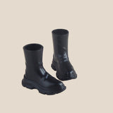 1/6 scale combat-style rain boots with retro work boot styling