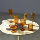 1/6ドール用 ワイン＆シャンパングラス7個セット｜ヴィンテージ彫刻ガラス風