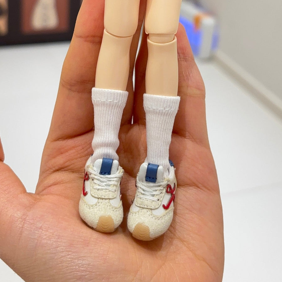 1/6 scale doll sneakers with lace-up detail