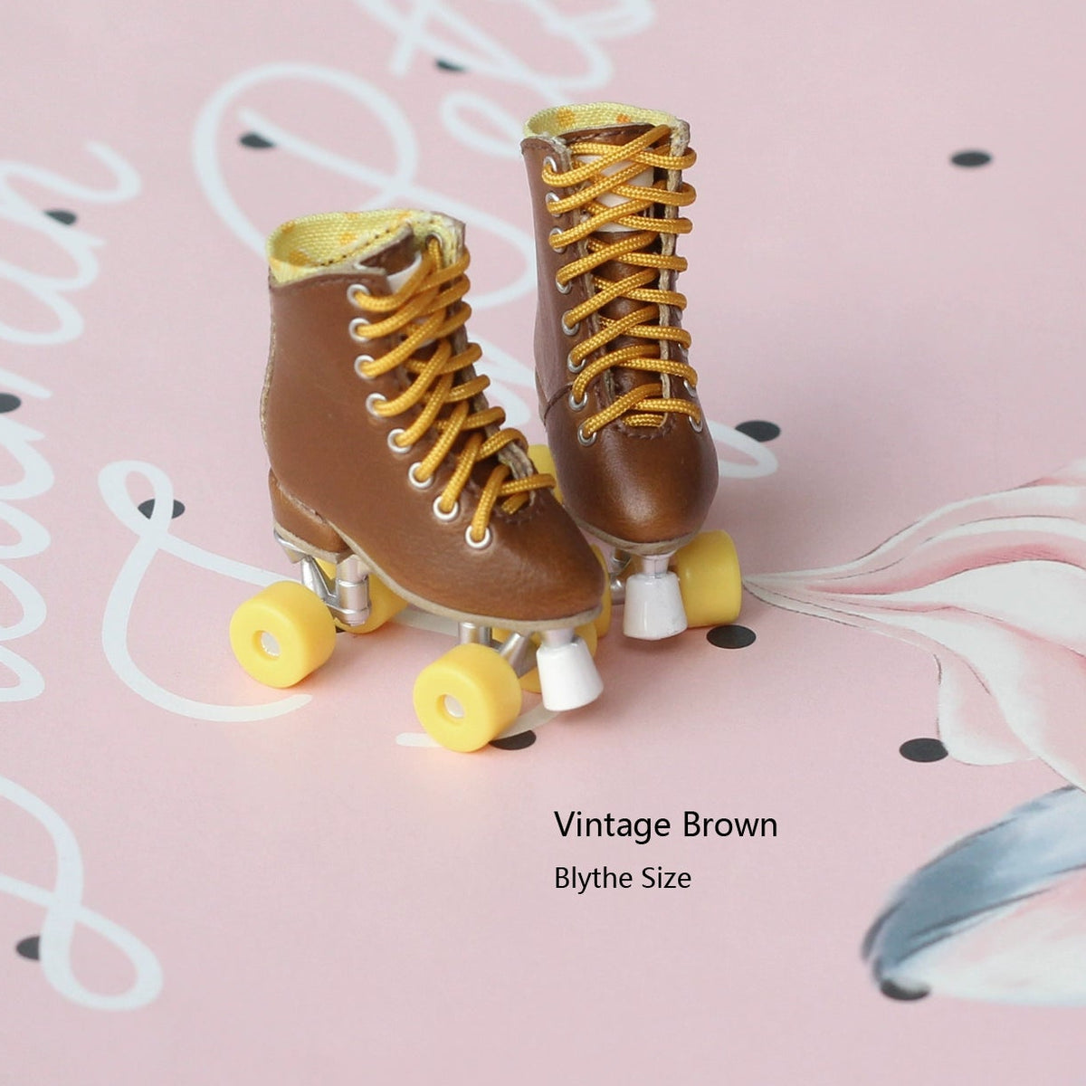 1/6 scale macaron-color quad roller skates for dolls