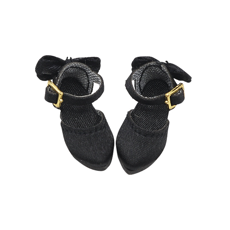Satin ribbon formal high-heel shoes for 1/6 scale dolls