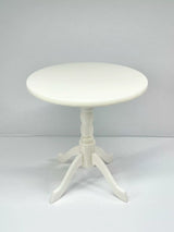 Miniature round table and spindle-back chair set for dollhouse photography
