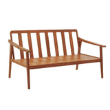 Vintage-style wooden two-seater sofa for 1/6 scale dolls