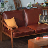 Vintage-inspired wooden two-seater sofa for 1/6 scale dolls