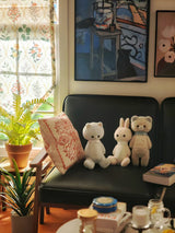 Wooden two-seater miniature sofa furniture for 1/6 scale dolls