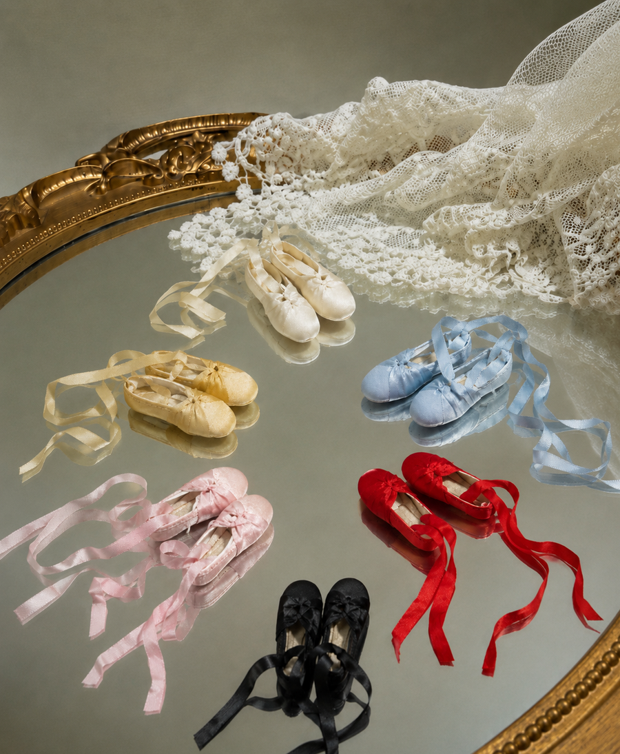 Silk ballet shoes for 1/6 scale dolls including momoko, Azone, Licca, Jenny and Blythe