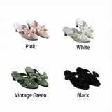 1/6 scale silk high-heel doll sandals in four colors
