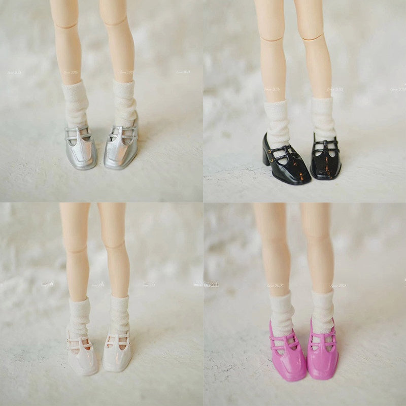 1/6 scale vintage square-toe Mary Jane doll shoes