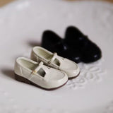 1/6 scale vintage T-strap Mary Jane doll shoes with patent-look finish