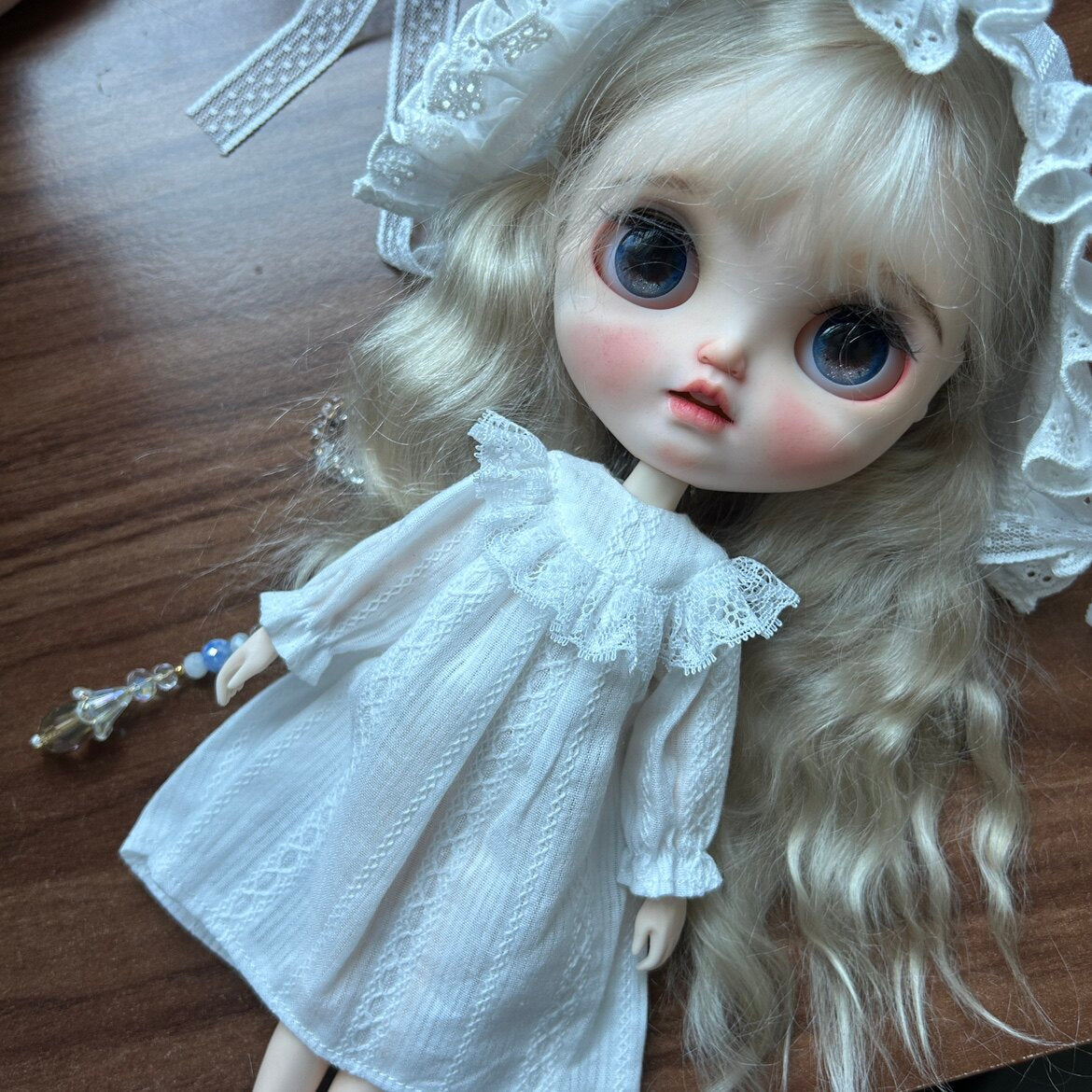 1/6 scale white doll dress for Blythe, Obitsu24, Azone, Licca and Cherry | product image 8