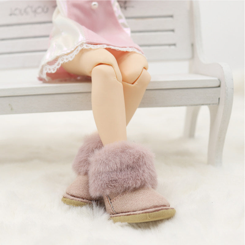 1/6 scale winter fur snow boots for fashion dolls