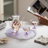 耐熱ガラスの茶杯（カップ）高足タイプ 透明感のあるティーウェア