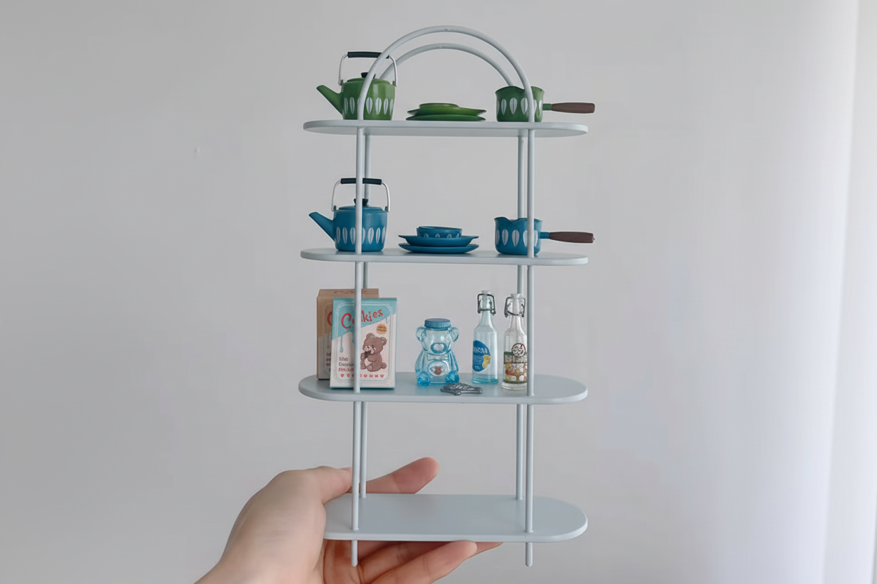 1/6 scale miniature metal shelf  doll house dollhouse ornament model