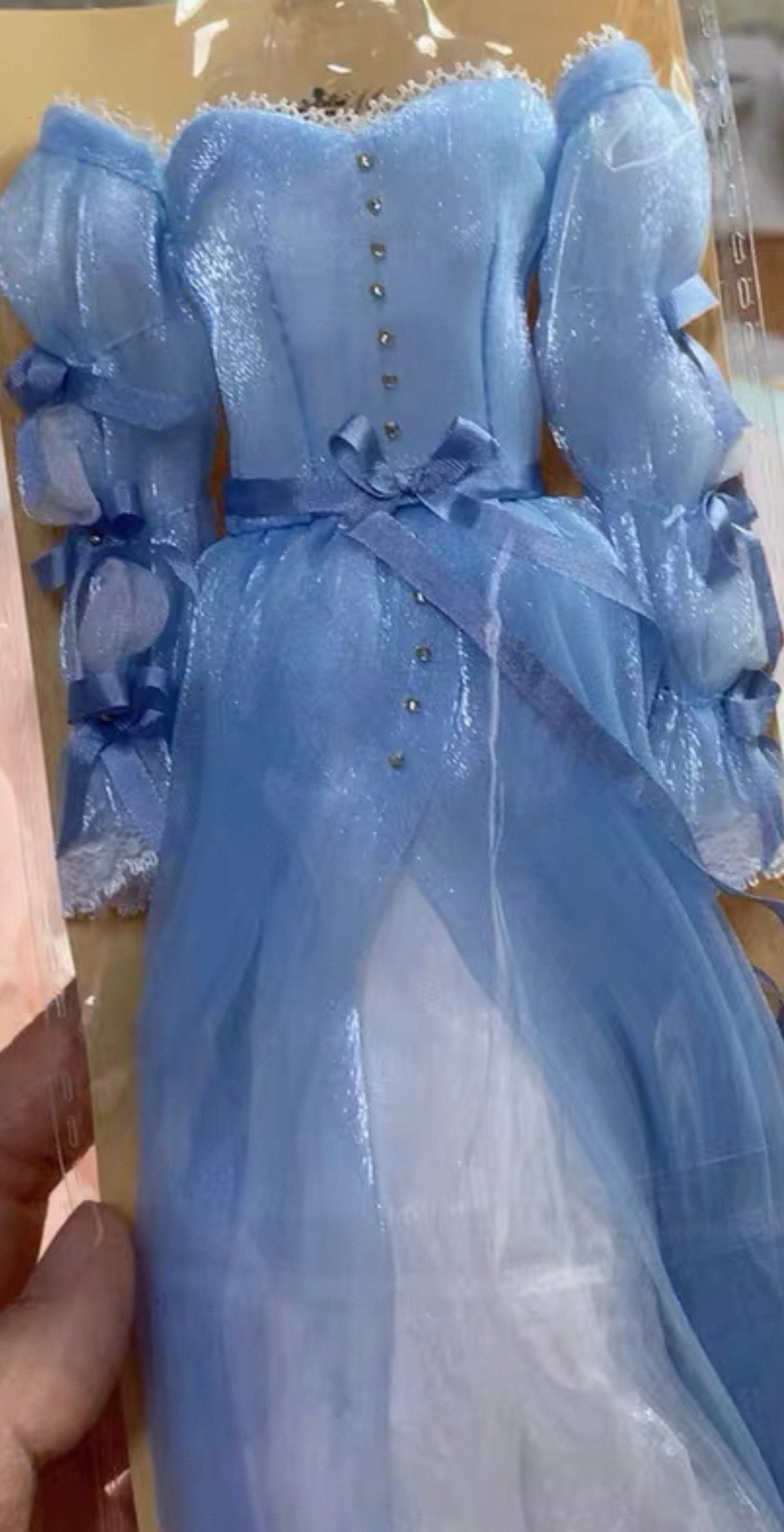 Made to Order Court Dress Set for Dolls | Empire Style Chiffon Outfit with Necklace