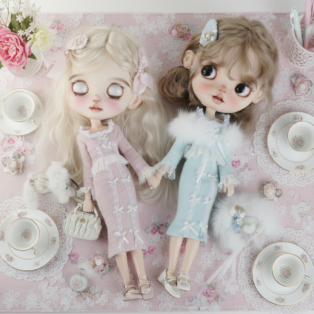 Pre-Order Mermaid Fishtail Set for Blythe & Obitsu24/22　Azone | Optional Fur Shawl