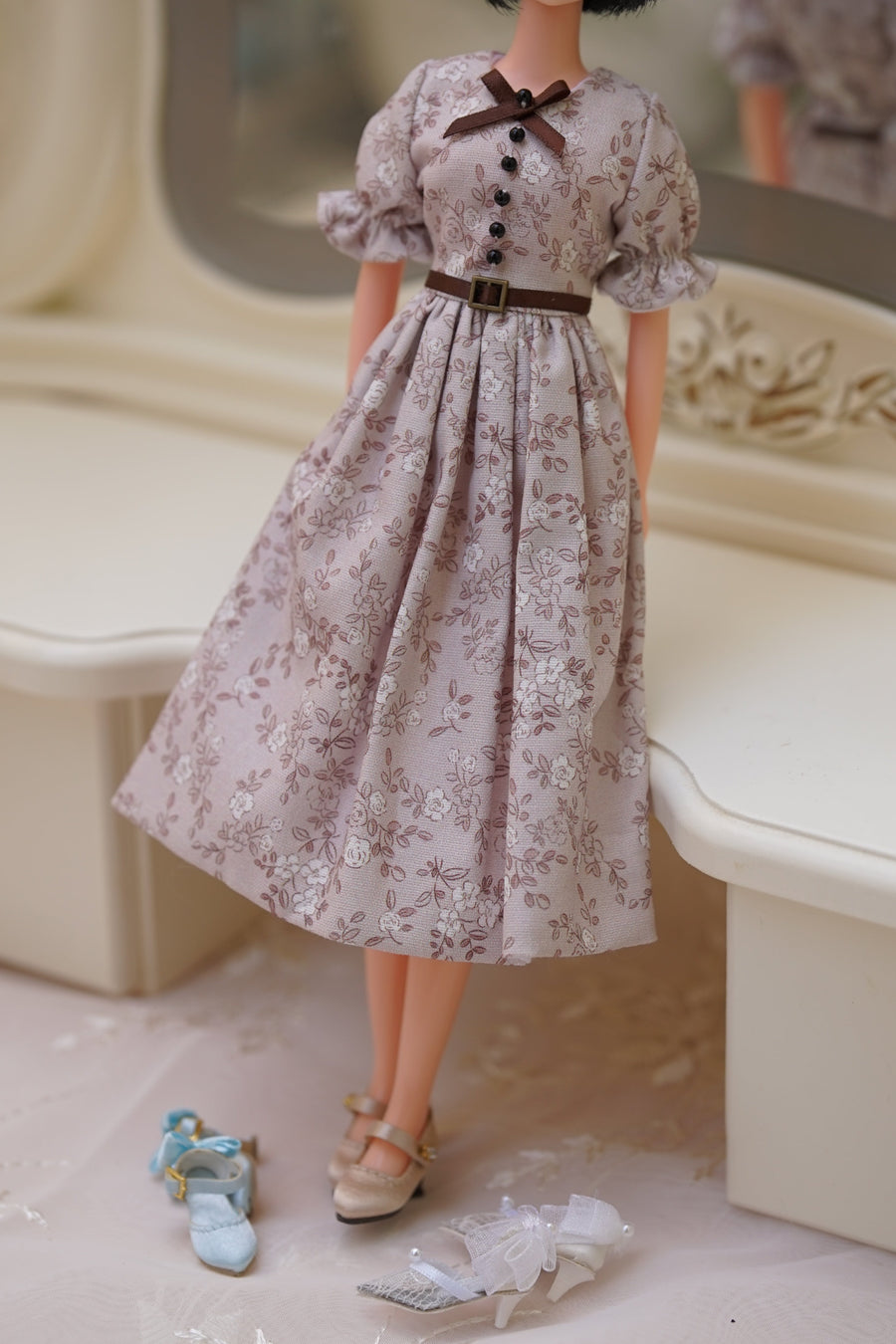 Made to Order Vintage Doll Dress for Barbie Fashion Model, FR, Poppy Parker, Blythe, 20 Fabric Patterns Available Doll Outfit | Barbie Doll Aesthetic, Barbie Costume