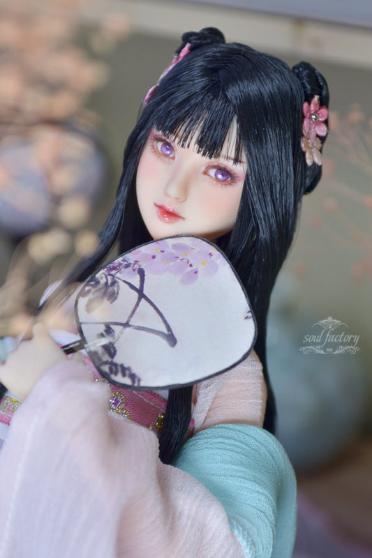 【 DISPLAY ONLY】Hand-Painted Obitsu Doll Faceup | Hand-Painted Doll with Carved Eyes (Tang Dynasty Style)