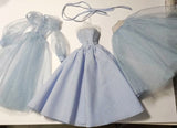 1/6 Scale Vintage Light Blue Dress Set for Barbie & Silkstone Dolls｜5-Piece Doll Outfit