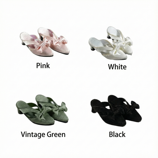 silk sandals in 4 colors with small high heels Blythe Licca azone momoko Poppyparker FR Obitsu24 ,22 size