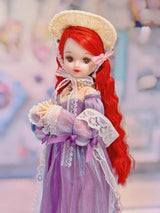 Made to Order Court Dress Set for Dolls | Empire Style Chiffon Outfit with Necklace