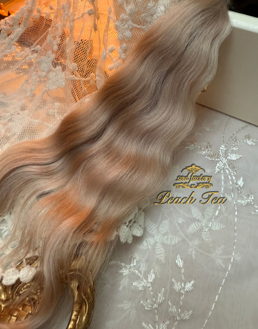 High-Gloss Mohair for Dolls | Peach Tea 20-25cm