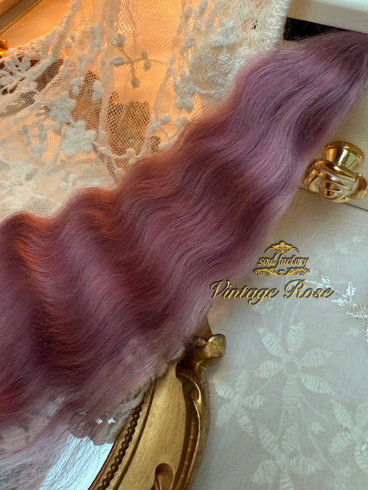 High-Gloss Mohair  for Dolls | Vintage Rose 20-25cm