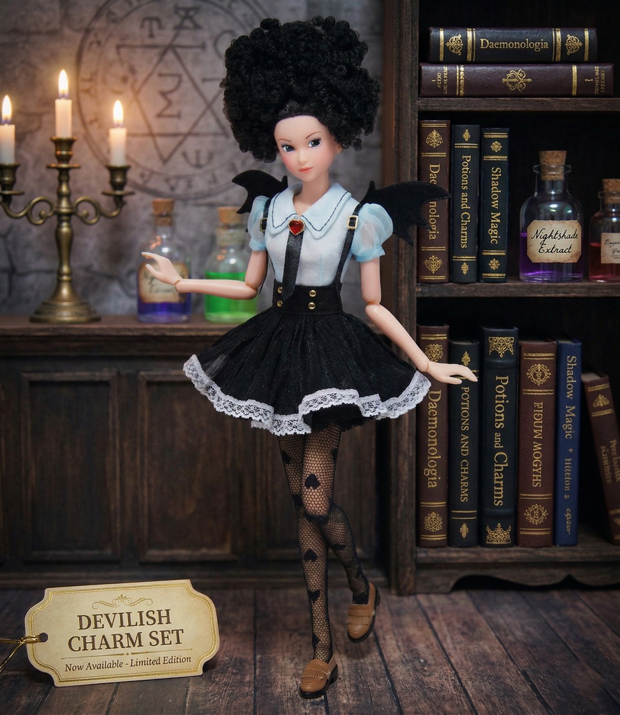 Made-to-Order Sweet Little Devil Doll Outfit Set | Winged Top & 3-Piece Set | Order Deadline Apr 30