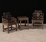 1/6 Scale Chinese Antique Style Table  Chair Set – 1 Table + 2 Chairs｜ Chinoiserie Style Dollhouse Furniture for dolls