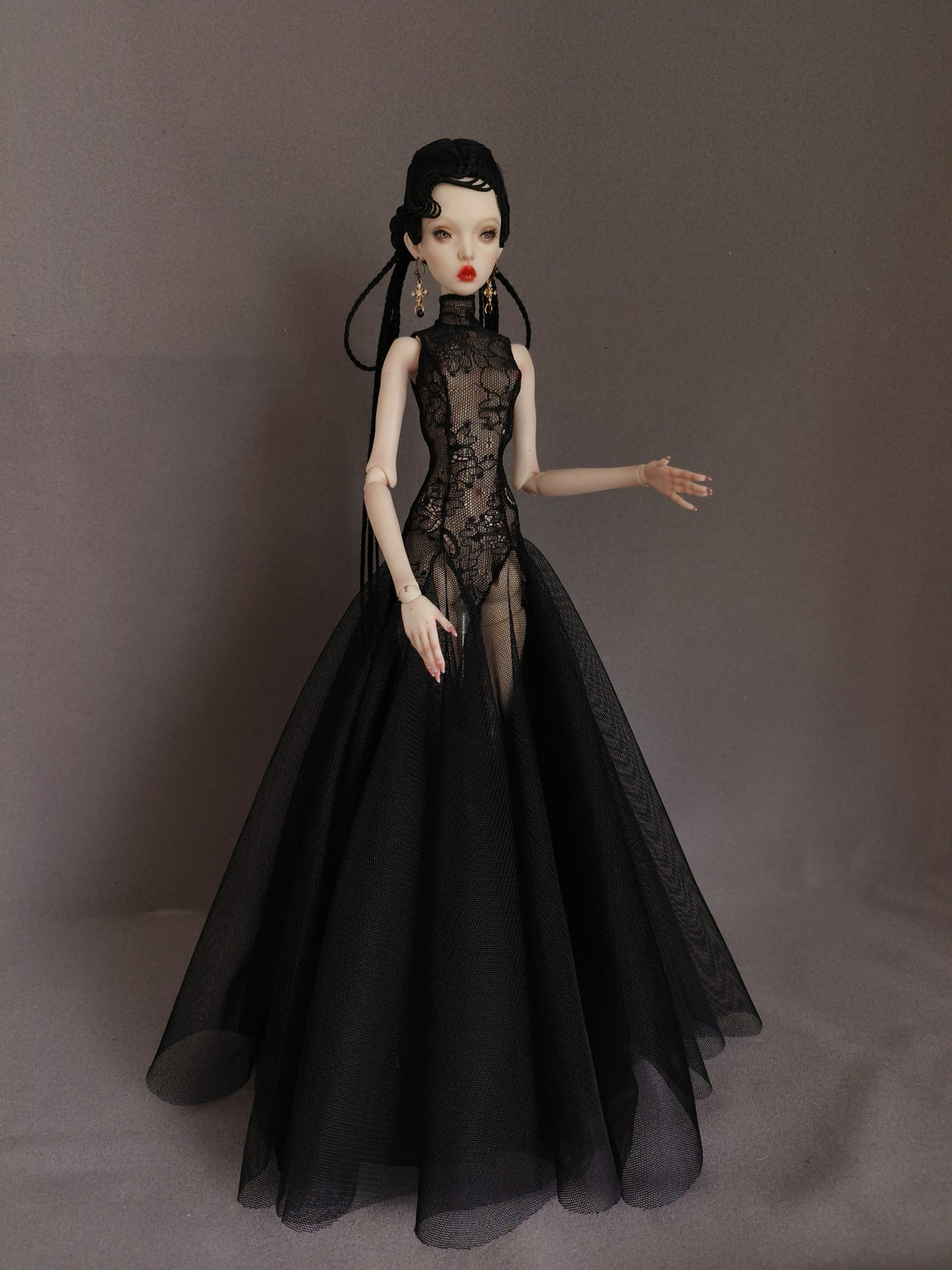 Made to Order | Midnight Thorn Black Mermaid Gown for 1/6 Scale Dolls