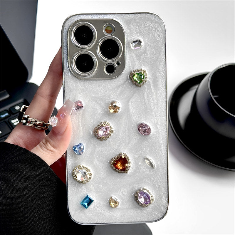 Artistic iPhone Case – Independent Designer Style | Multiple Models Available|Baroque Gemstone white