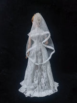 Made-to-order white doll bridal dress and veil for multiple scales