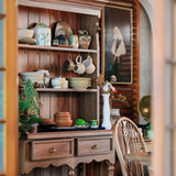 French country style cabinet for 1/6 scale dolls, suitable for dollhouse furniture, miniature storage, and elegant interior display scenes.