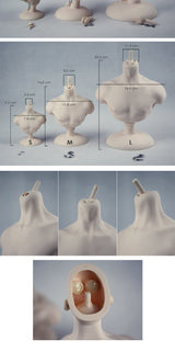 BJD 男性ヘッド用 胸像ディスプレイスタンド｜1/6・1/4・1/3サイズ