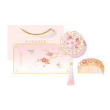 Send From Forbidden City |Portable Mirror Inspired by Ancient Palace Museum Relics – Handheld, Bronze-Style, Folding, and Gift Set with Comb