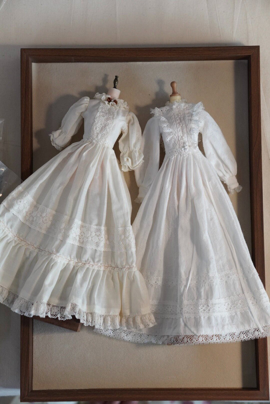 Made-to-Order 1/6 Scale Vintage White Doll Dress | 2 Designs | Off-White & Pure White