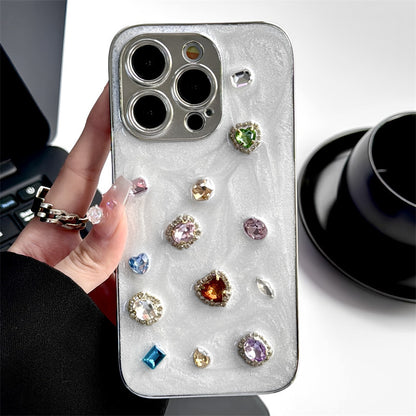 Artistic iPhone Case – Independent Designer Style | Multiple Models Available|Baroque Gemstone white