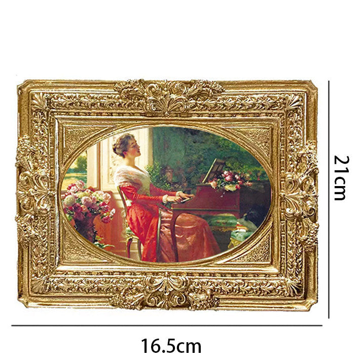 Vintage European Gold Ornate Picture Frame | Embossed Wall-Hanging Photo Frame Decor