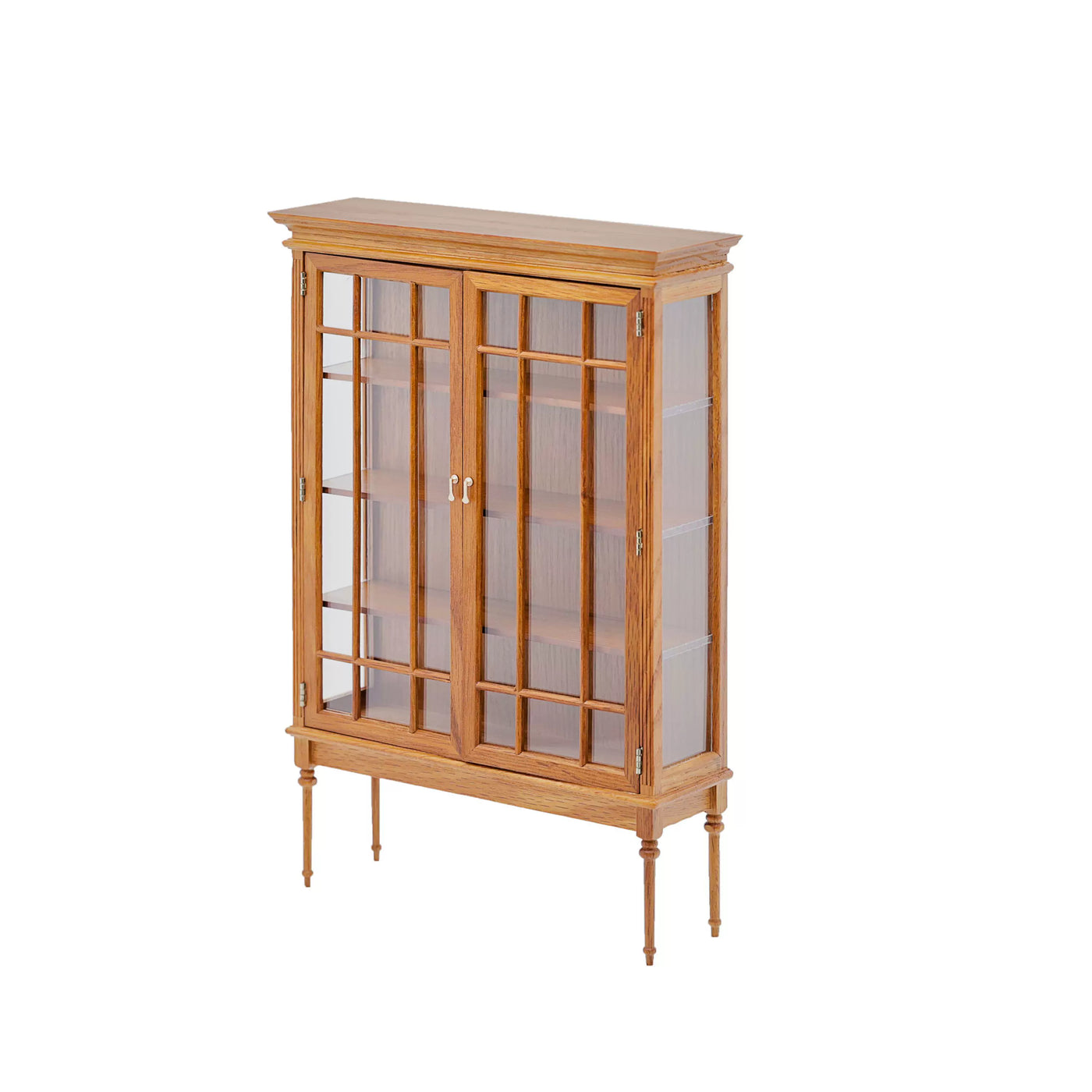 1/6 Scale Vintage Glass Cabinet Bookcase for Dolls | Dollhouse Furniture with Glass Doors