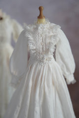 Made-to-Order 1/6 Scale Vintage White Doll Dress | 2 Designs | Off-White & Pure White