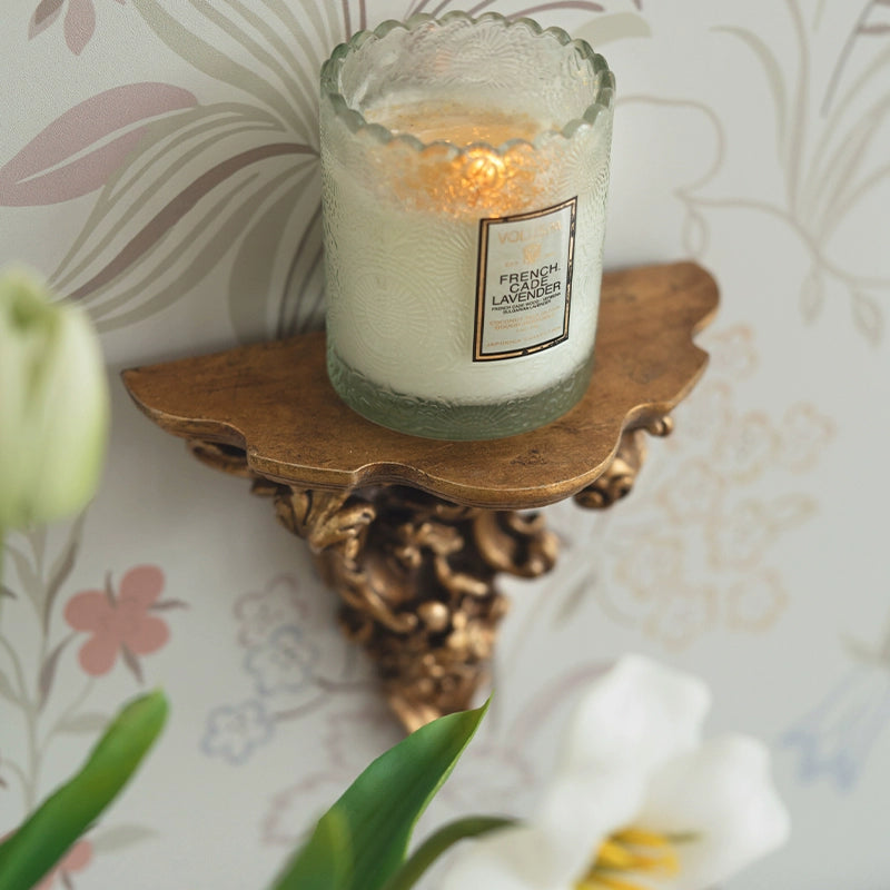 Vintage candle holder, aromatherapy candle holder, wall decoration, carved candle holder, European nostalgic resin wall decoration