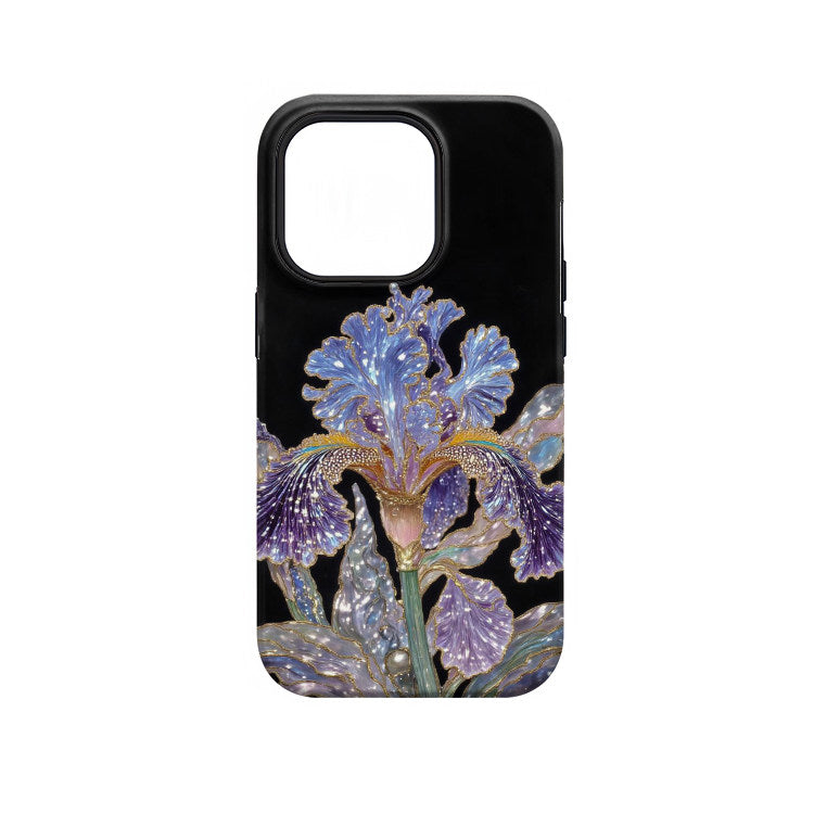 Artistic iPhone Case – Independent Designer Style | Multiple Models Available|Iris Flower in the Night