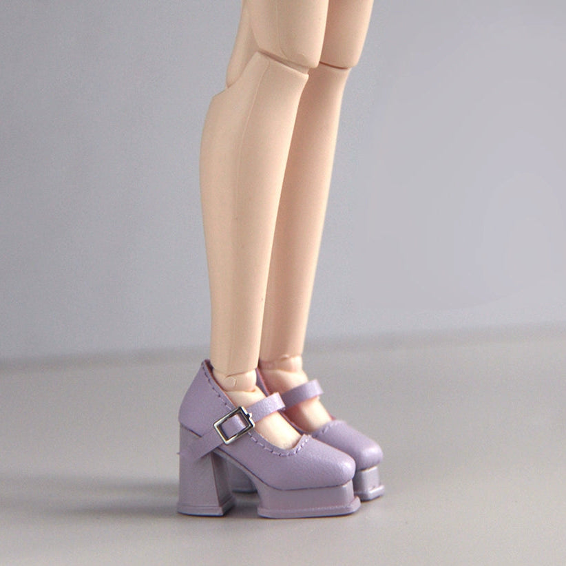 Macaron Color Platform Mary Jane Doll Shoes – Harajuku Style | Universal Fit for Blythe, Barbie, Licca, FR & Obitsu 22/24