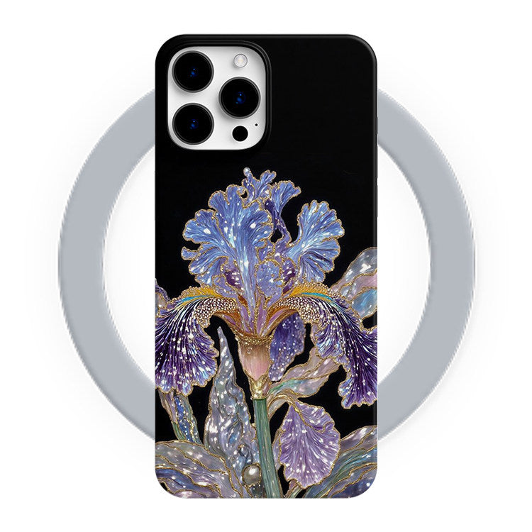 Artistic iPhone Case – Independent Designer Style | Multiple Models Available|Iris Flower in the Night