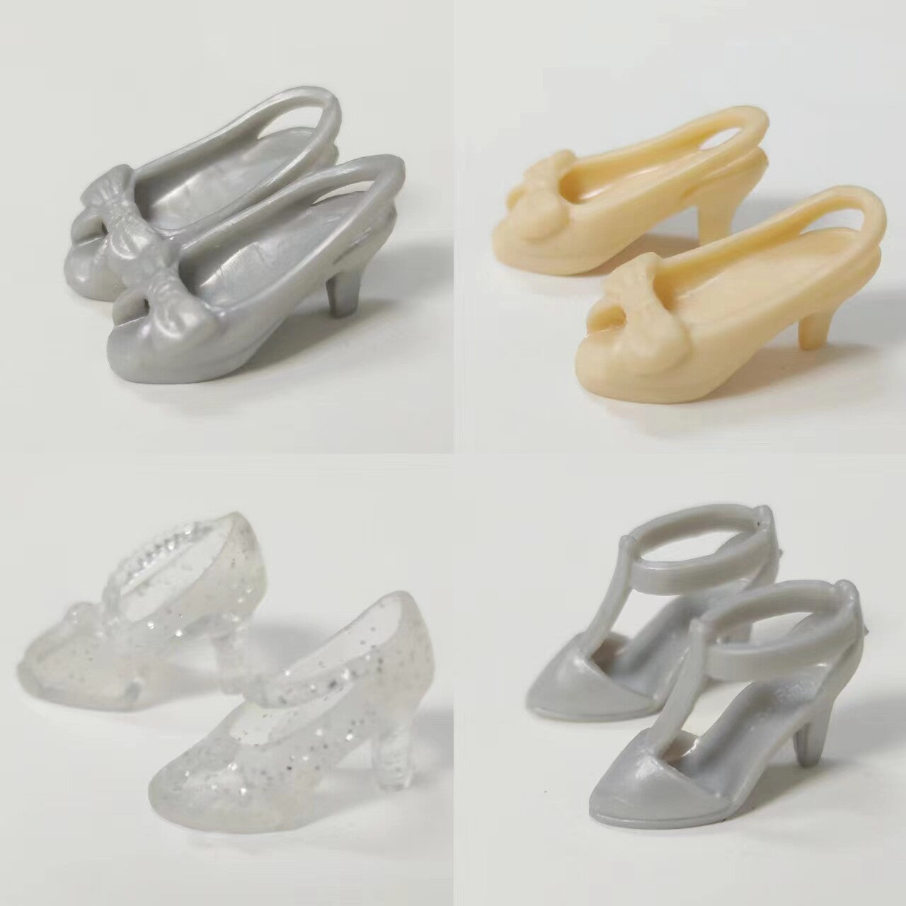 1/6 scale plastic doll shoes — colorful heels, flats and sandals, catalog view 2
