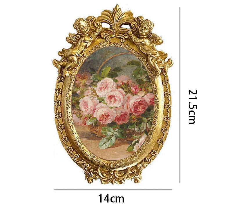 Vintage European Gold Ornate Picture Frame | Embossed Wall-Hanging Photo Frame Decor
